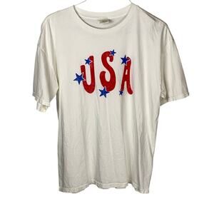 Oat Collective USA Stars Patriotic Graphic T Shirt Size L  Holiday